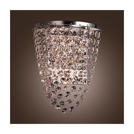 Applique da parete a filo in metallo e cristallo cromo LED integrato