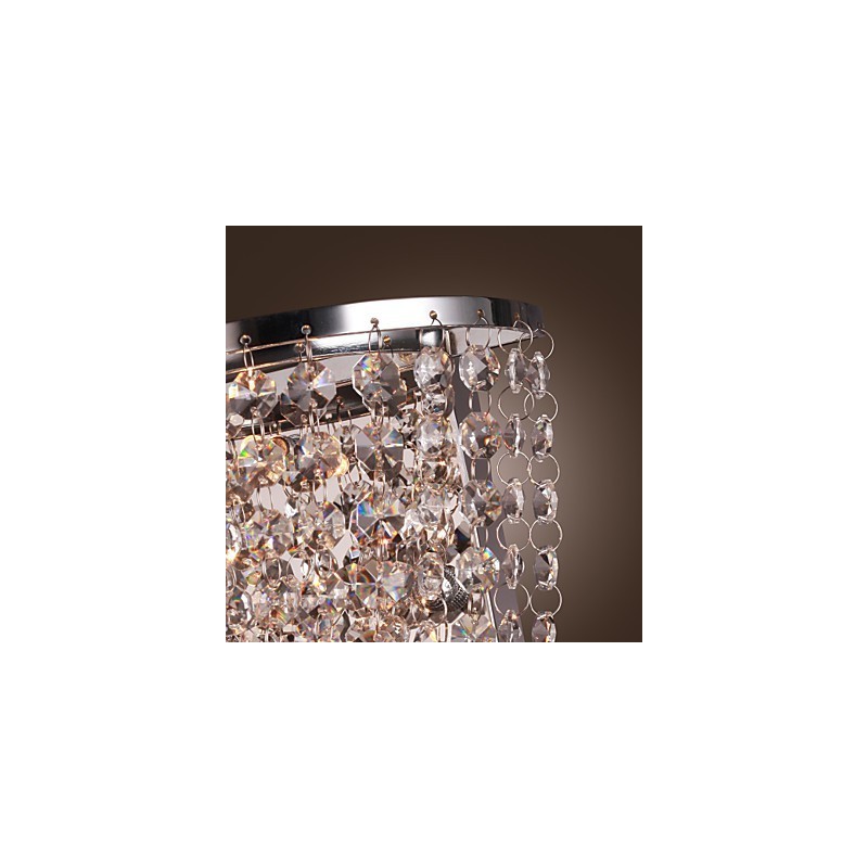 Applique da parete a filo in metallo e cristallo cromo LED integrato