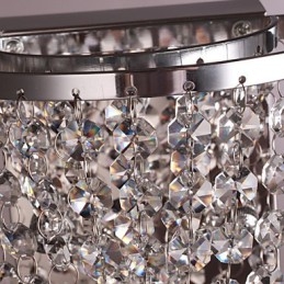 Applique da parete a filo in metallo e cristallo cromo LED integrato