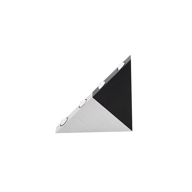 Applique da parete moderna triangolare nero e argento con LED integrato