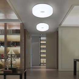 Plafoniera rotonda a filo LED 12W in metallo e acrilico bianco