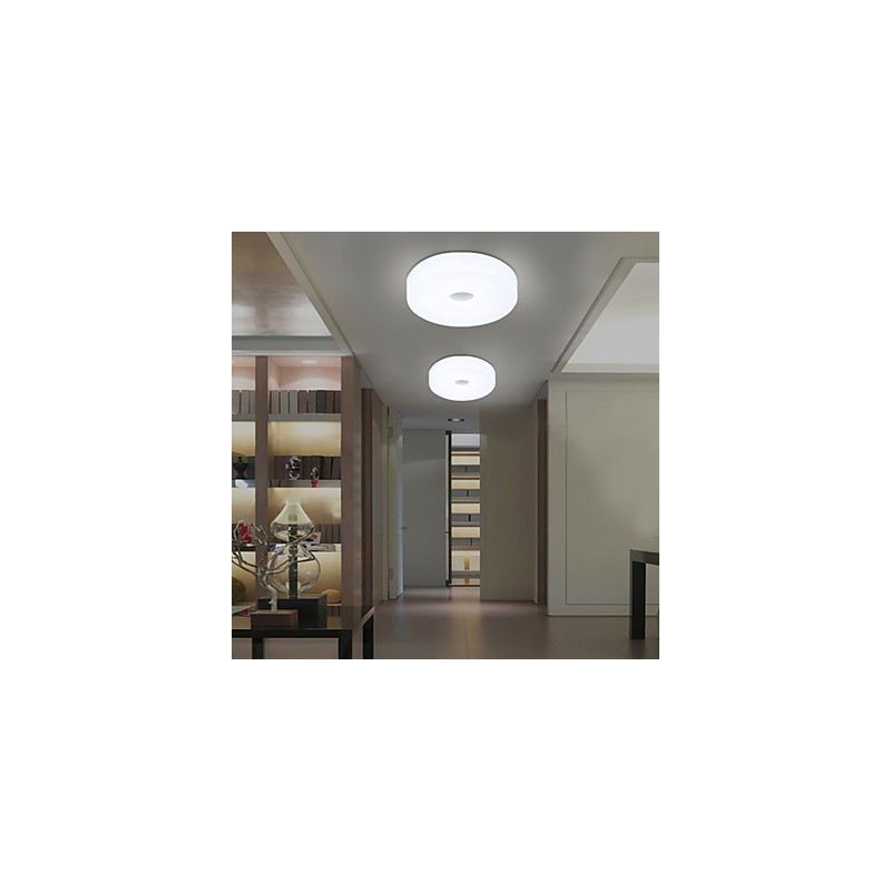 Plafoniera rotonda a filo LED 12W in metallo e acrilico bianco