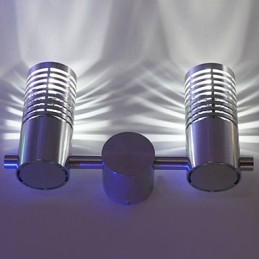 Applique da parete moderna a LED 2 cilindri argento