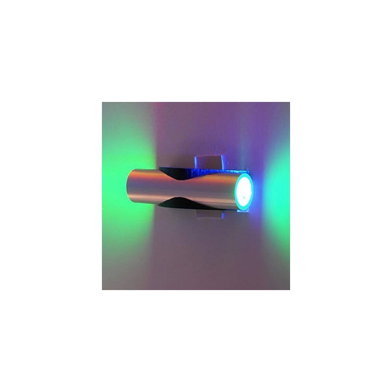 Applique da parete a filo Mini in metallo argento, LED integrato, 2 lampadine