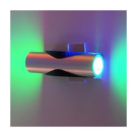 Applique da parete a filo Mini in metallo argento, LED integrato, 2 lampadine