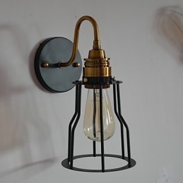 Applique da parete artistica minimalista con paralume scheletrico in vetro e struttura in metallo nero