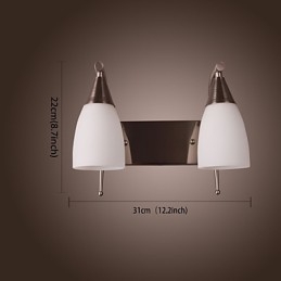 Applique da parete a 2 luci con paralume bianco