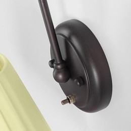 Applique da parete in ferro con paralume in tessuto 1 luce nero beige