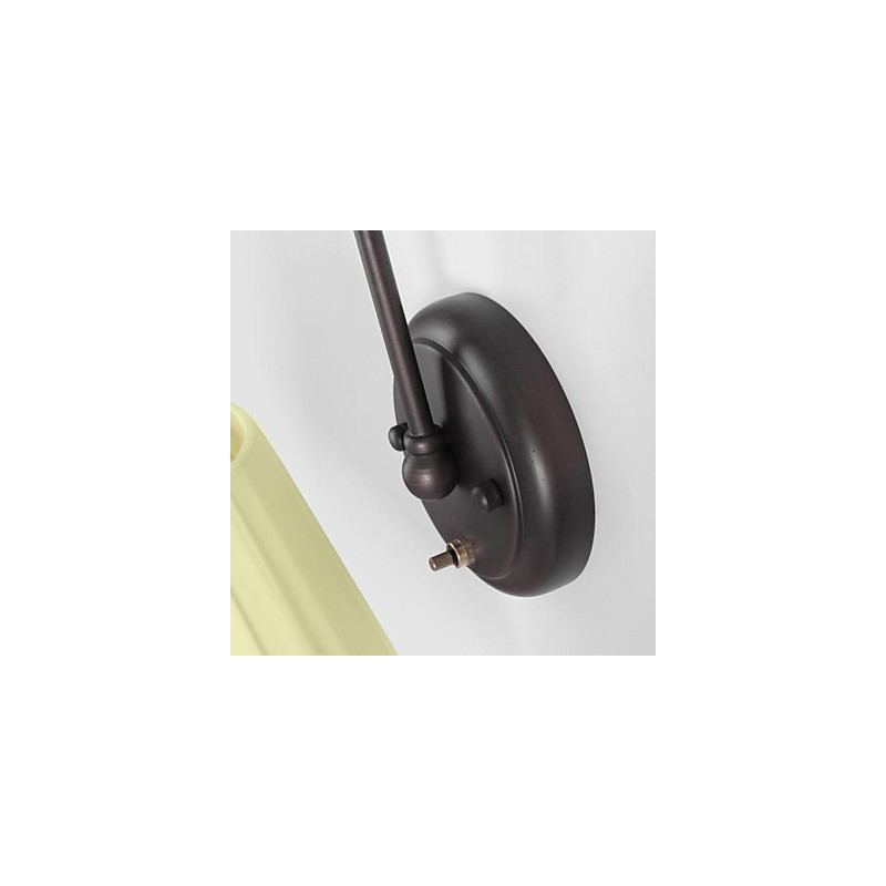 Applique da parete in ferro con paralume in tessuto 1 luce nero beige
