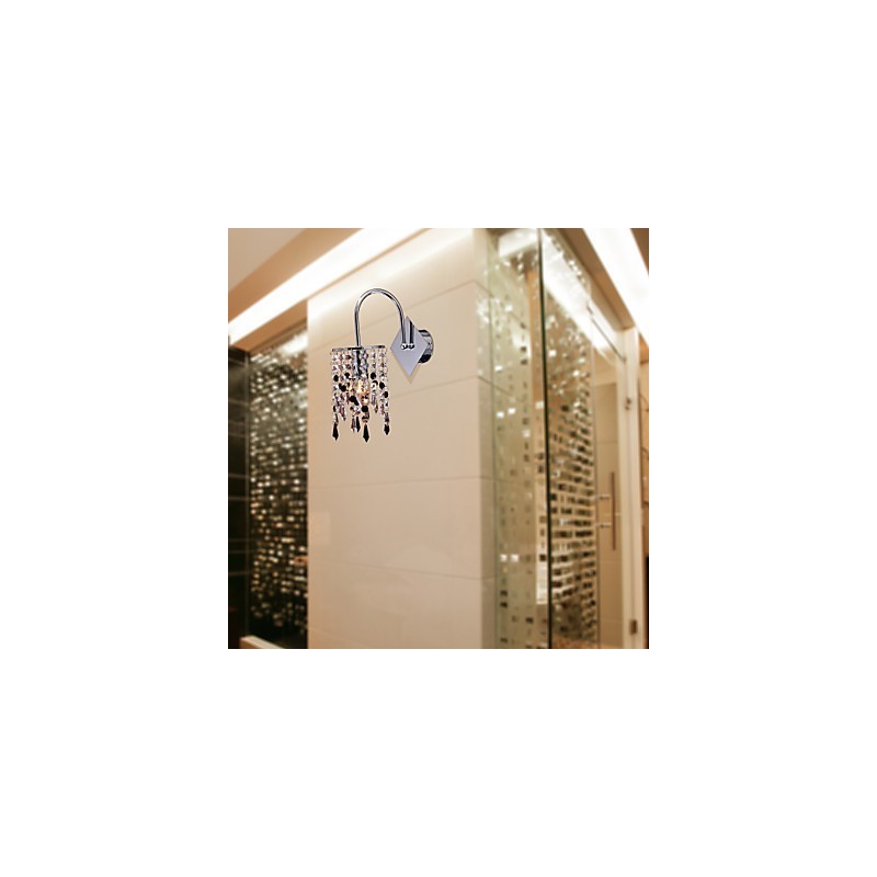 Applique da parete con goccia di cristallo elegante, cromo