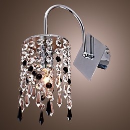 Applique da parete con goccia di cristallo elegante, cromo