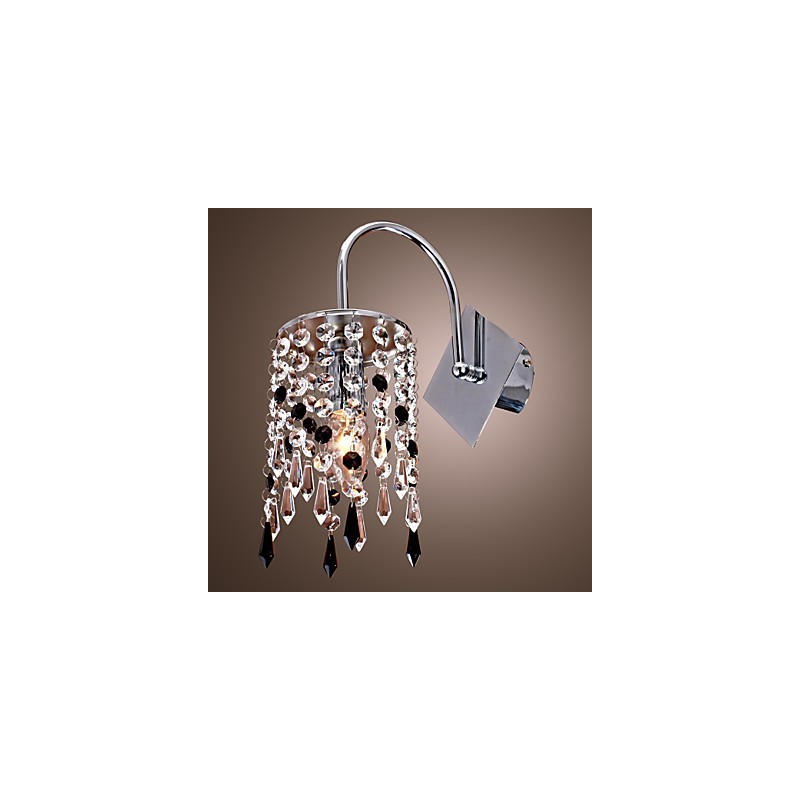 Applique da parete con goccia di cristallo elegante, cromo