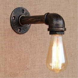 Applique da parete decorativa Nostalgia in ottone antico con tubo acqua semplice