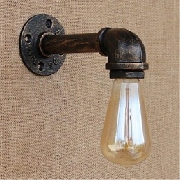Applique da parete decorativa Nostalgia in ottone antico con tubo acqua semplice