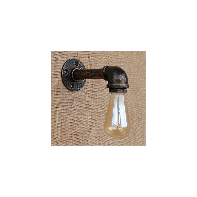Applique da parete decorativa Nostalgia in ottone antico con tubo acqua semplice