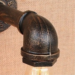 Applique da parete decorativa Nostalgia in ottone antico con tubo acqua semplice