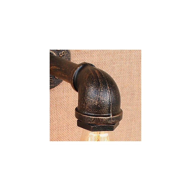 Applique da parete decorativa Nostalgia in ottone antico con tubo acqua semplice