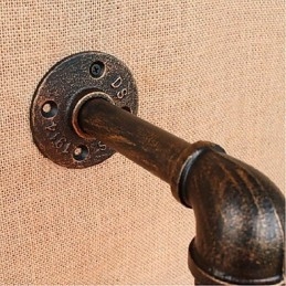 Applique da parete decorativa Nostalgia in ottone antico con tubo acqua semplice