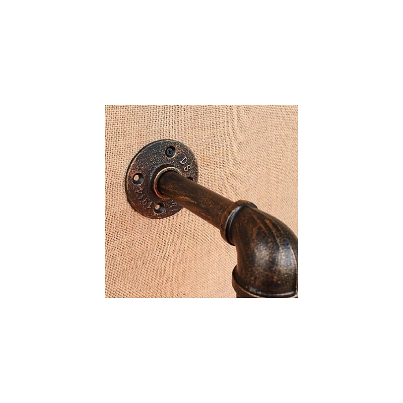 Applique da parete decorativa Nostalgia in ottone antico con tubo acqua semplice