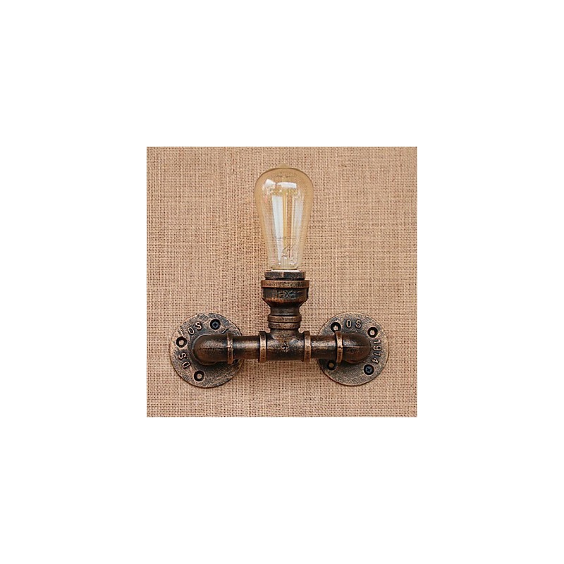 Applique da parete decorativa piccola con tubo dell'acqua semplice Nostalgia in ottone antico