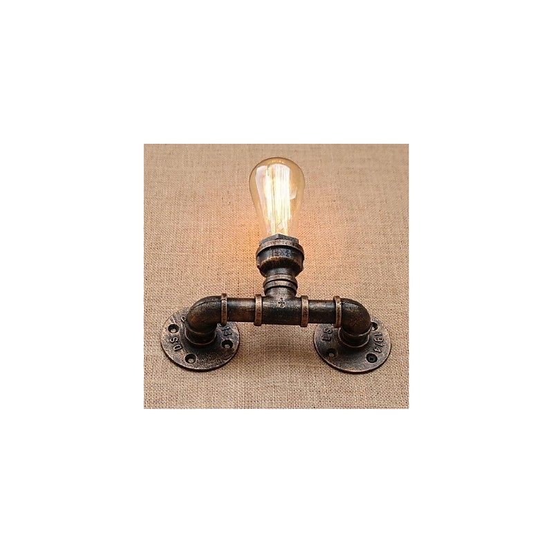 Applique da parete decorativa piccola con tubo dell'acqua semplice Nostalgia in ottone antico