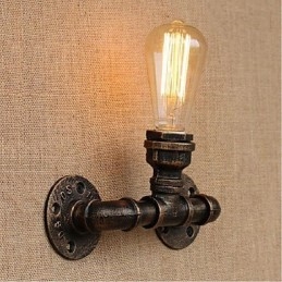 Applique da parete decorativa piccola con tubo dell'acqua semplice Nostalgia in ottone antico