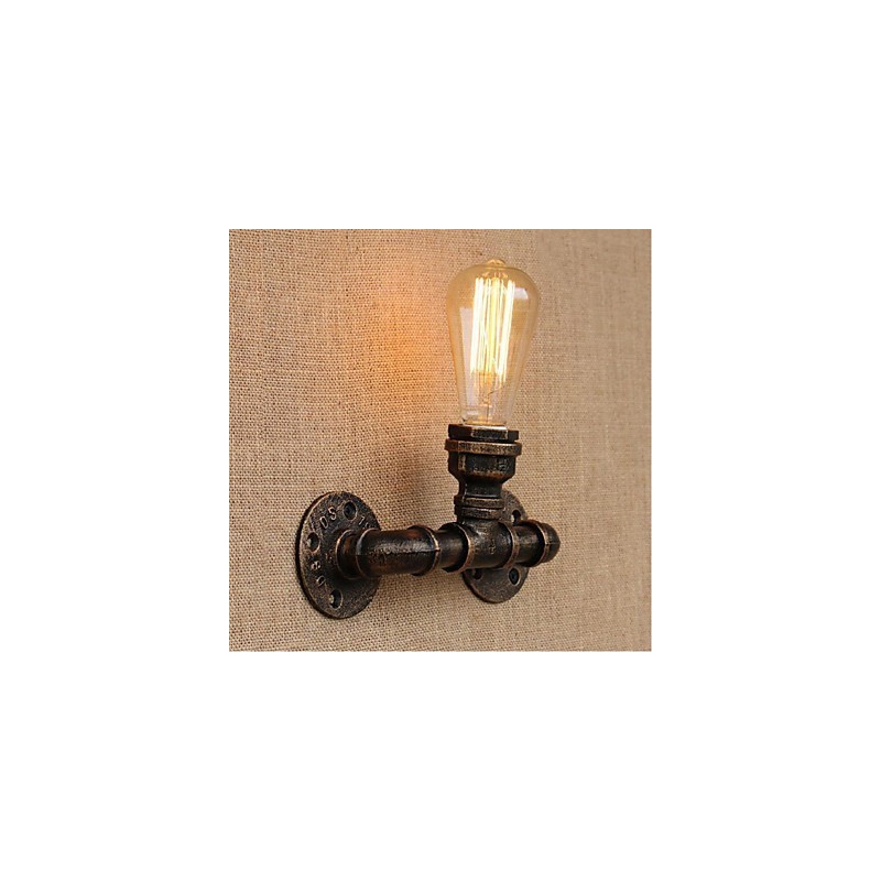 Applique da parete decorativa piccola con tubo dell'acqua semplice Nostalgia in ottone antico