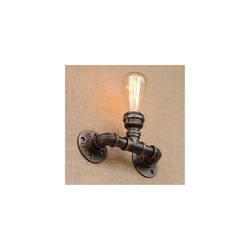 Applique da parete decorativa piccola con tubo dell'acqua semplice Nostalgia in ottone antico
