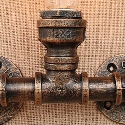 Applique da parete decorativa piccola con tubo dell'acqua semplice Nostalgia in ottone antico