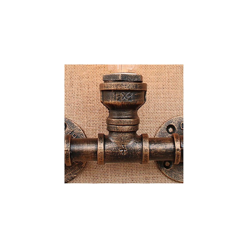 Applique da parete decorativa piccola con tubo dell'acqua semplice Nostalgia in ottone antico