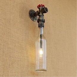 Applique da parete rustica in bronzo E27 con lampadina inclusa