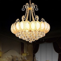 Lampadario moderno in cristallo con pendente, diametro 50 cm, 8 lampadine