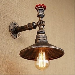 Applique da parete rustica Lodge in metallo con luce ambientale, E27, 40 W, 25 x 19 x 18 cm