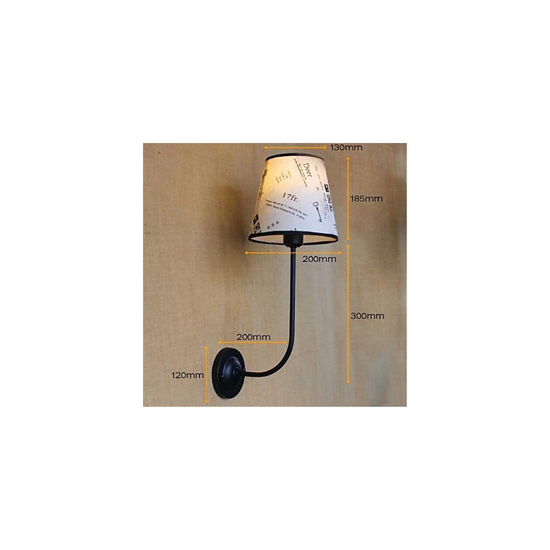 Applique da parete moderna contemporanea con braccio oscillante, finitura in ossido nero, lampadina E26/E27 inclusa