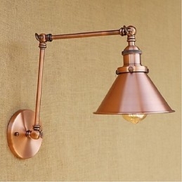Applique da parete retrattile pieghevole a braccio lungo retrò, ottone antico
