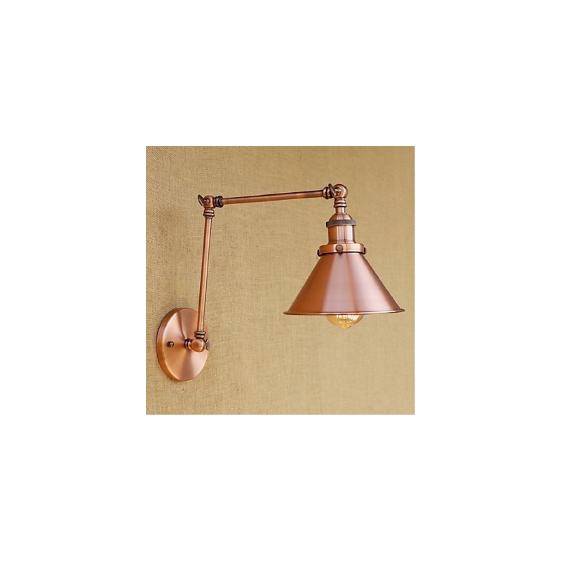 Applique da parete retrattile pieghevole a braccio lungo retrò, ottone antico