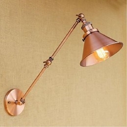 Applique da parete retrattile pieghevole a braccio lungo retrò, ottone antico