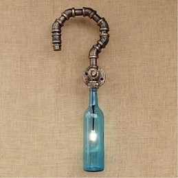 Applique da parete retrò American Village Creative Industry Wind a bottiglia in vetro