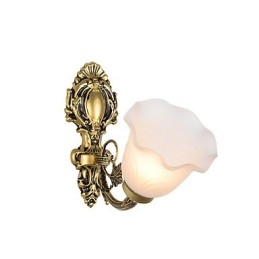 Applique da parete country mini verniciata con luce verso l'alto, lampadina inclusa