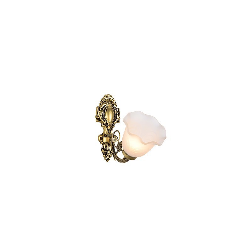Applique da parete country mini verniciata con luce verso l'alto, lampadina inclusa