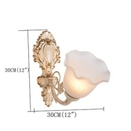 Applique da parete country mini verniciata con luce verso l'alto, lampadina inclusa