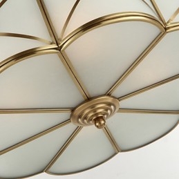 Plafoniera a filo rustica classica in ottone, 5 luci E26/E27, 45 cm