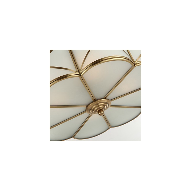 Plafoniera a filo rustica classica in ottone, 5 luci E26/E27, 45 cm