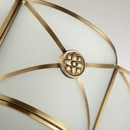 Plafoniera a filo rustica classica in ottone, 5 luci E26/E27, 45 cm