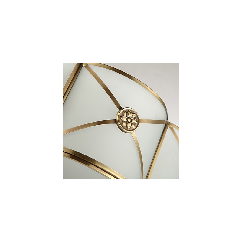 Plafoniera a filo rustica classica in ottone, 5 luci E26/E27, 45 cm