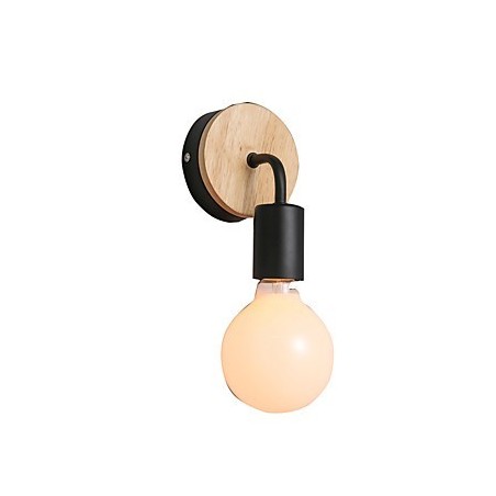 Applique da parete moderna contemporanea mini con paralume in legno/bambù E26/E27