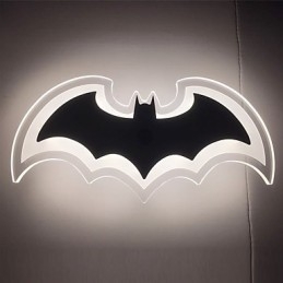 Applique da parete LED in acrilico a forma di pipistrello, 30,5 cm, luce ambiente, touch
