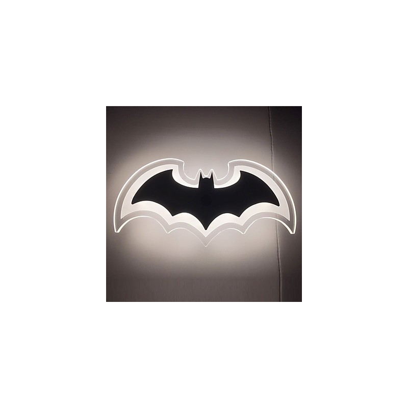 Applique da parete LED in acrilico a forma di pipistrello, 30,5 cm, luce ambiente, touch