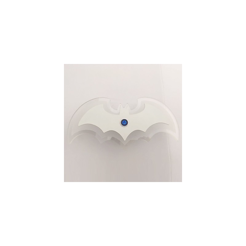 Applique da parete LED in acrilico a forma di pipistrello, 30,5 cm, luce ambiente, touch