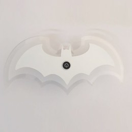 Applique da parete LED in acrilico a forma di pipistrello, 30,5 cm, luce ambiente, touch